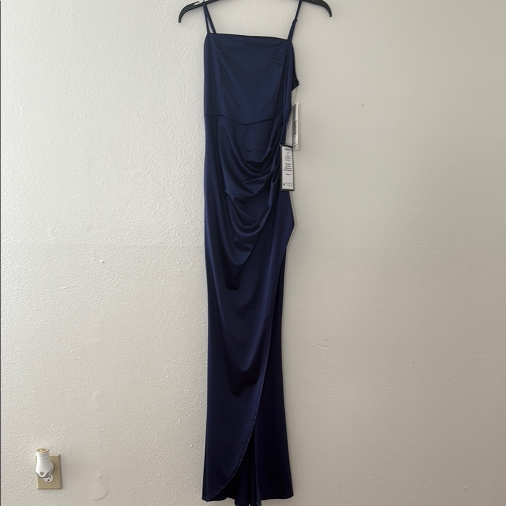 Emerald Sundae Blue Sheath Maxi Dress Spaghetti Strap
